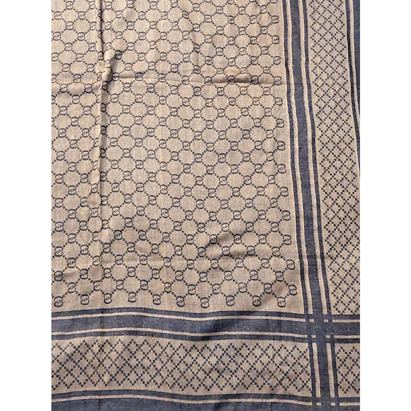 Gucci Brown & Beige GG Logo Print Wrap Shawl Scarf Pre-owned - Picture 10 of 16